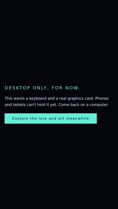 The game page as Google's smartphone crawler sees it: a desktop-only notice with a link back to the site.
